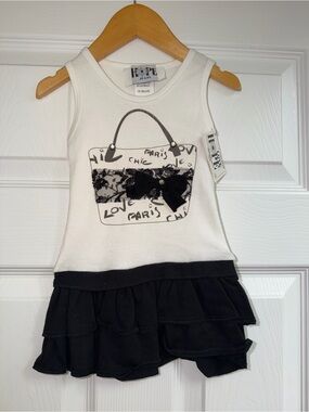 NWT Hope Jeans Paris Purse Dress 18M | Rhinestone Bow Ruffle $75